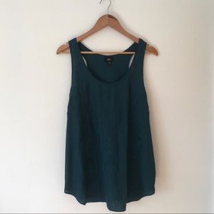 Teal Boho Embroidered sleeveless top